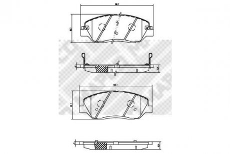 Тормозные колодки, дисковый тормоз (набор) MAPCO 6892