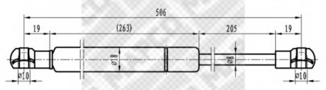 Газова пружина капоту MAPCO 91403