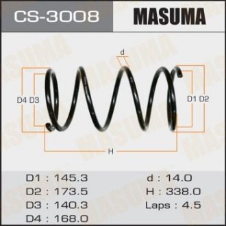 Пружина підвіски передня Mitsubishi Lancer (03-11) MASUMA CS3008