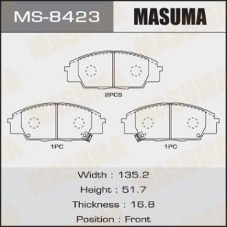 Колодки тормозные передн HONDA CIVIC VIII, FR-V MASUMA MS8423 (фото 1)