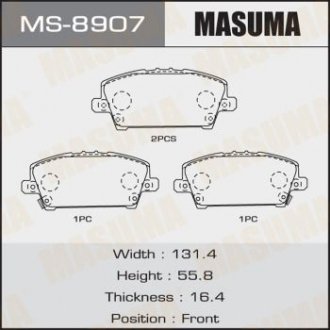 Колодки гальмівні (MS-8907) MASUMA MS8907