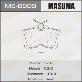 Колодки гальмівні (MS-8909) MASUMA MS8909 (фото 1)