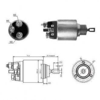 Реле стартера втягуюче MB Vito (W638/W639) 96- (замінено на 1 986 SE1 682) MEAT & DORIA MEAT&DORIA 46061 (фото 1)