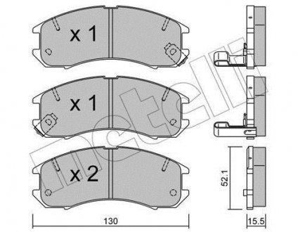 Тормозные колодки, дисковый тормоз (набор) Metelli 2200680