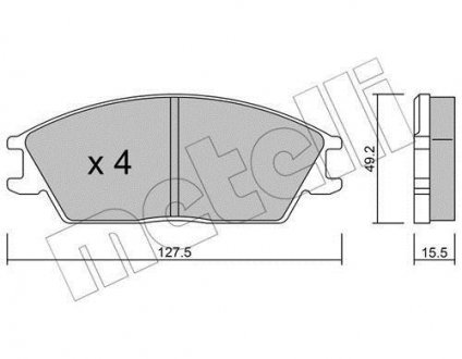 Комплект тормозных колодок, дисковый тормоз Metelli 22-0081-0