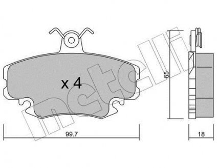 Тормозные колодки, дисковый тормоз (набор) Metelli 2201200 (фото 1)