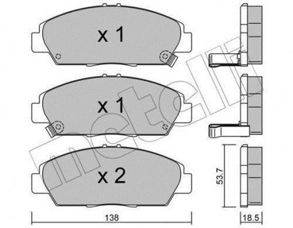 Гальмівні колодки, дискове гальмо (набір) Metelli 2201720