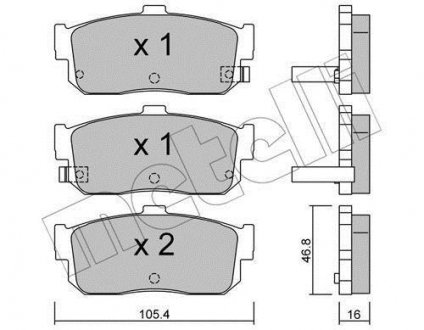 Комплект тормозных колодок, дисковый тормоз Metelli 22-0193-1