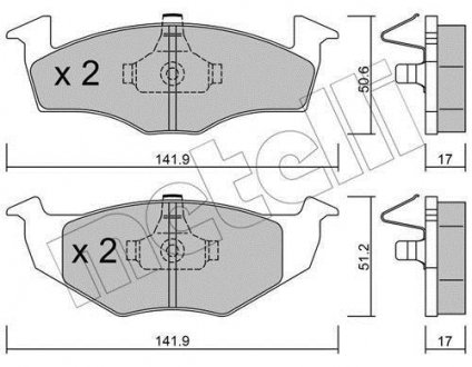 Комплект тормозных колодок, дисковый тормоз 22-0206-0 Metelli 2202060 (фото 1)