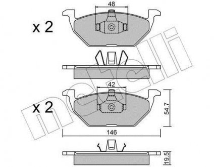 Комплект тормозных колодок, дисковый тормоз Metelli 22-0211-1