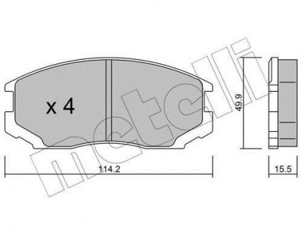 Тормозные колодки, дисковый тормоз (набор) Metelli 2202210