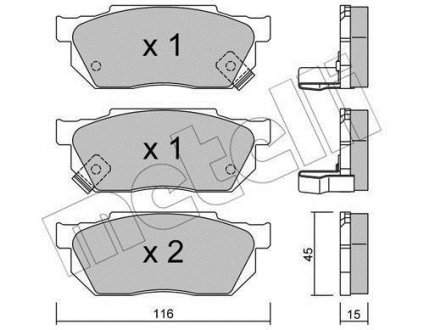 Тормозные колодки, дисковый тормоз (набор) Metelli 2202471