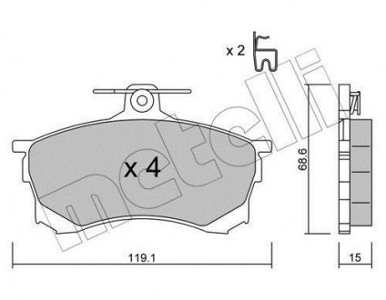 Тормозные колодки, дисковый тормоз (набор) Metelli 2202500