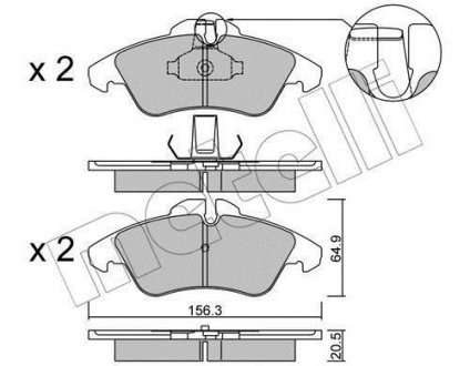 Комплект тормозных колодок, дисковый тормоз 22-0256-1 Metelli 2202561