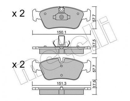 Тормозные колодки, дисковый тормоз (набор) Metelli 2202600 (фото 1)