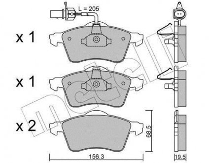 Комплект тормозных колодок, дисковый тормоз 22-0263-1 Metelli 2202631