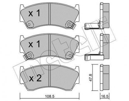 Тормозные колодки, дисковый тормоз (набор) Metelli 2202770