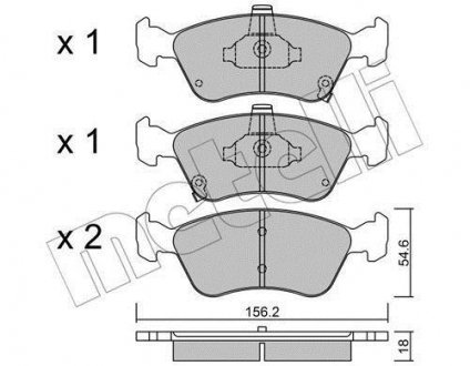 Тормозные колодки, дисковый тормоз (набор) Metelli 2202870