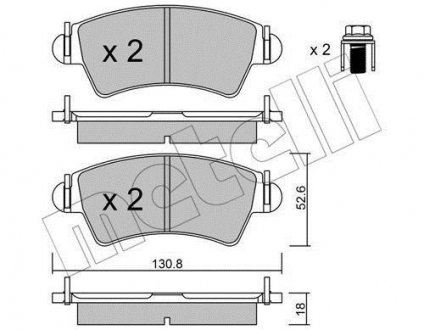 Тормозные колодки, дисковый тормоз (набор) Metelli 2203130