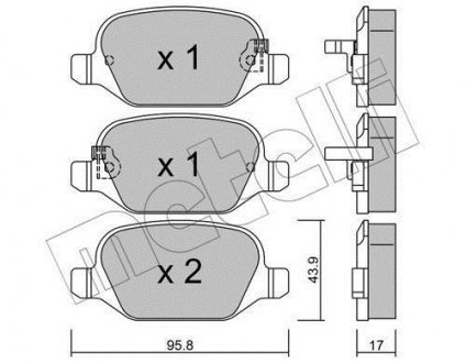 Комплект тормозных колодок, дисковый тормоз Metelli 22-0324-4 (фото 1)