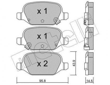 Комплект гальмівних колодок (дискових) Metelli 22-0324-5