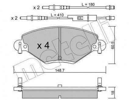 Комплект тормозных колодок, дисковый тормоз Metelli 22-0331-0