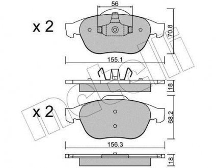 Комплект гальмівних колодок (дискових) 22-0336-1 Metelli 2203361