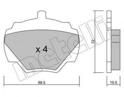 Тормозные колодки, дисковый тормоз (набор) Metelli 2203530