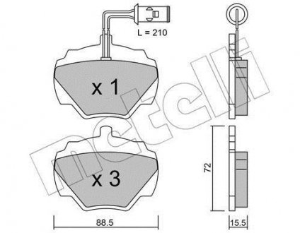 Тормозные колодки, дисковый тормоз (набор) Metelli 2203531