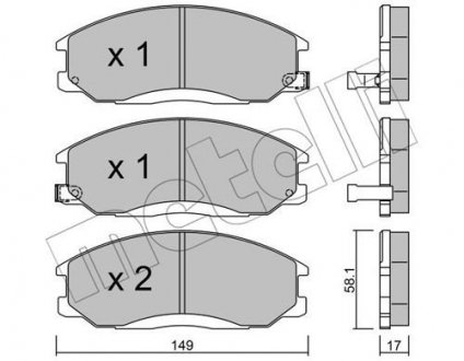 Комплект тормозных колодок, дисковый тормоз Metelli 22-0364-0