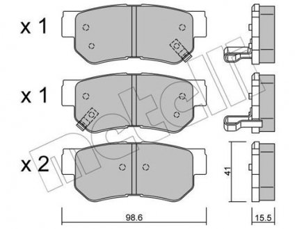 Комплект гальмівних колодок (дискових) Metelli 22-0365-0