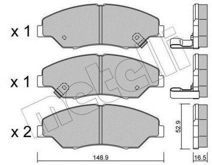 Тормозные колодки, дисковый тормоз (набор) Metelli 2203760