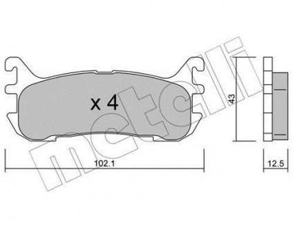 Тормозные колодки, дисковый тормоз (набор) Metelli 2203930 (фото 1)