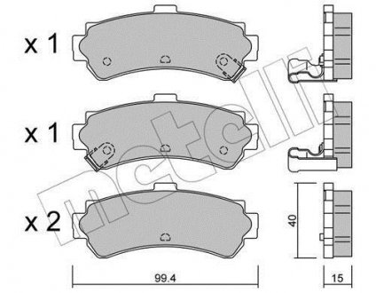 Тормозные колодки, дисковый тормоз (набор) Metelli 2204030 (фото 1)