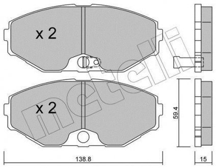 Комплект тормозных колодок, дисковый тормоз Metelli 22-0405-0