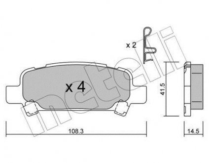 Гальмівні колодки дискові SUBARU FORESTER 97-02 TYL.IT Metelli 2204140 (фото 1)