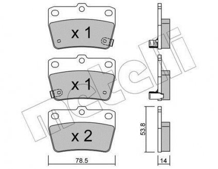 Комплект тормозных колодок, дисковый тормоз 22-0431-0 Metelli 2204310