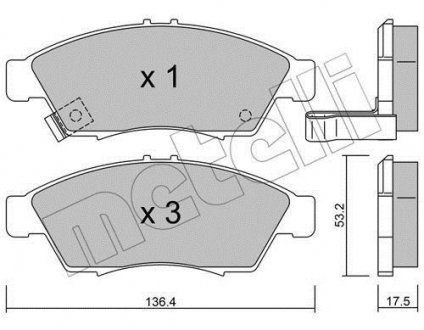 Тормозные колодки, дисковый тормоз (набор) Metelli 2204370