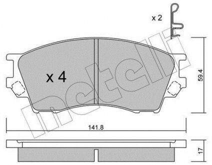 Тормозные колодки, дисковый тормоз (набор) Metelli 2204730 (фото 1)