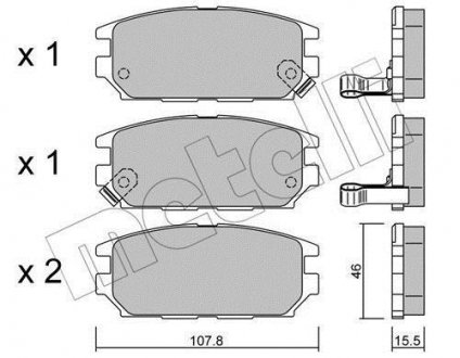 Тормозные колодки, дисковый тормоз (набор) Metelli 2204830 (фото 1)