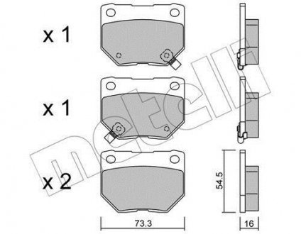 Комплект гальмівних колодок (дискових) Metelli 22-0501-0 (фото 1)