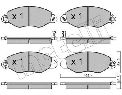 Комплект тормозных колодок, дисковый тормоз Metelli 22-0536-0