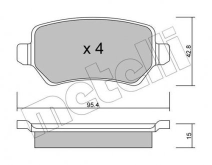 Комплект тормозных колодок, дисковый тормоз Metelli 22-0542-1