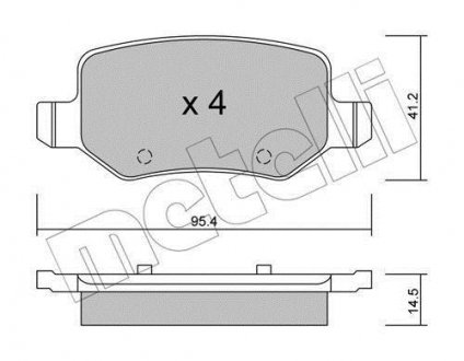 Комплект тормозных колодок, дисковый тормоз Metelli 22-0565-0