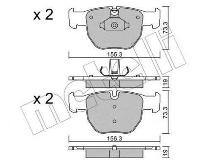 Комплект тормозных колодок, дисковый тормоз Metelli 22-0598-0 (фото 1)