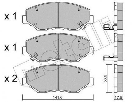 Комплект тормозных колодок, дисковый тормоз 22-0606-0 Metelli 2206060 (фото 1)