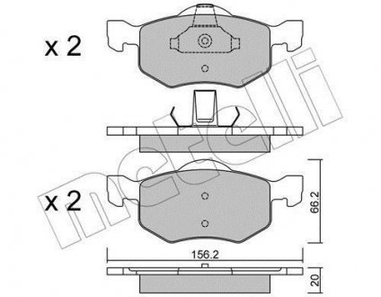 Тормозные колодки, дисковый тормоз (набор) Metelli 2206090 (фото 1)