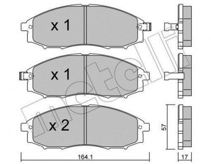 Комплект тормозных колодок, дисковый тормоз 22-0611-0 Metelli 2206110