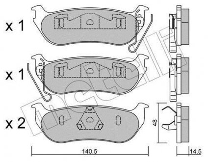 Тормозные колодки, дисковый тормоз (набор) Metelli 2206270