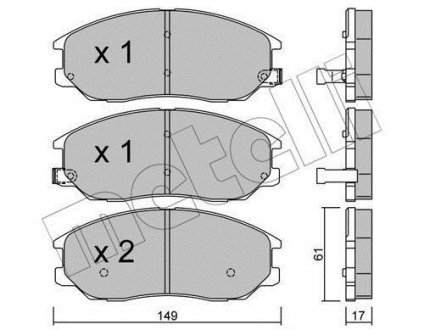 Комплект гальмівних колодок (дискових) Metelli 22-0633-0